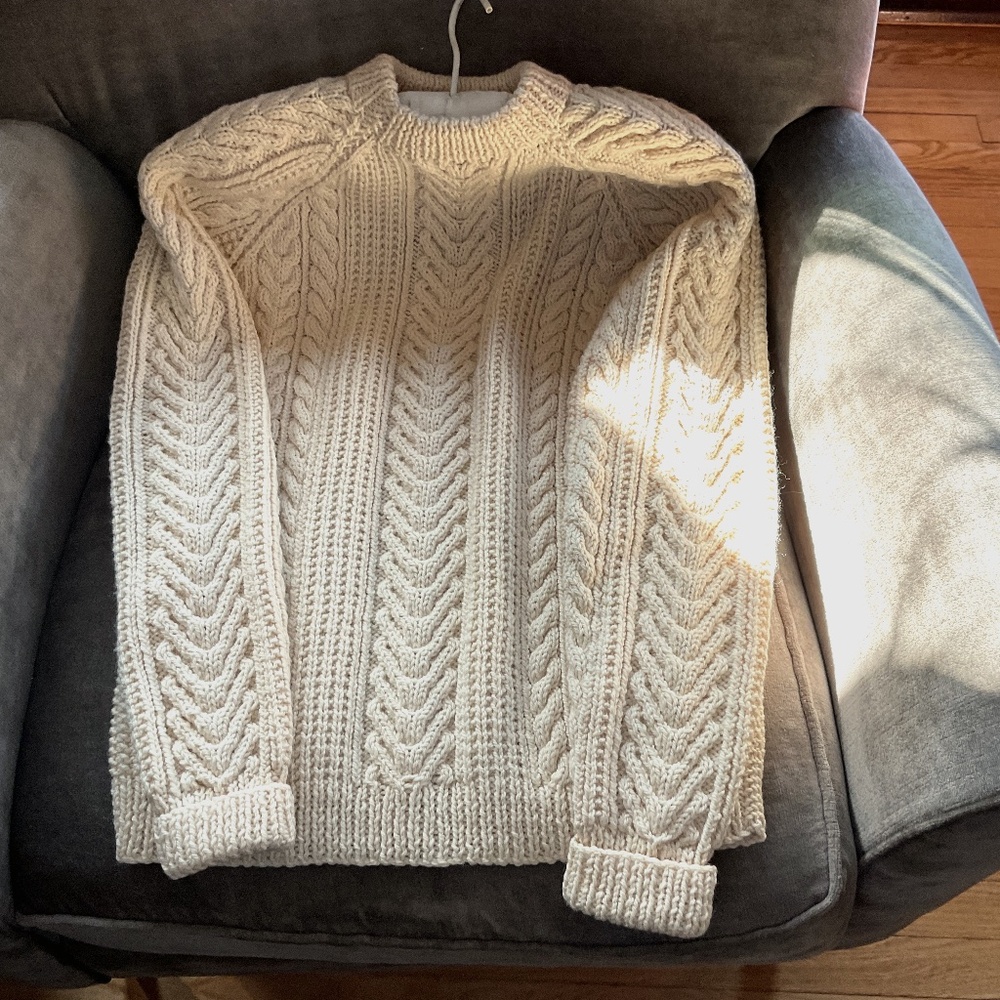 Aran Cable knit Irish wool sweater